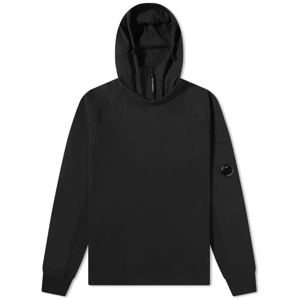 Diagonal Raised Fleece Arm Lens Popover Hoodie