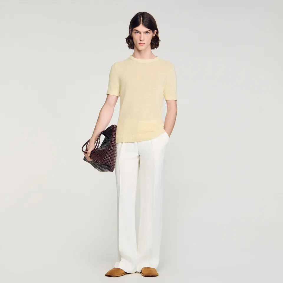 Fine knit T-shirt