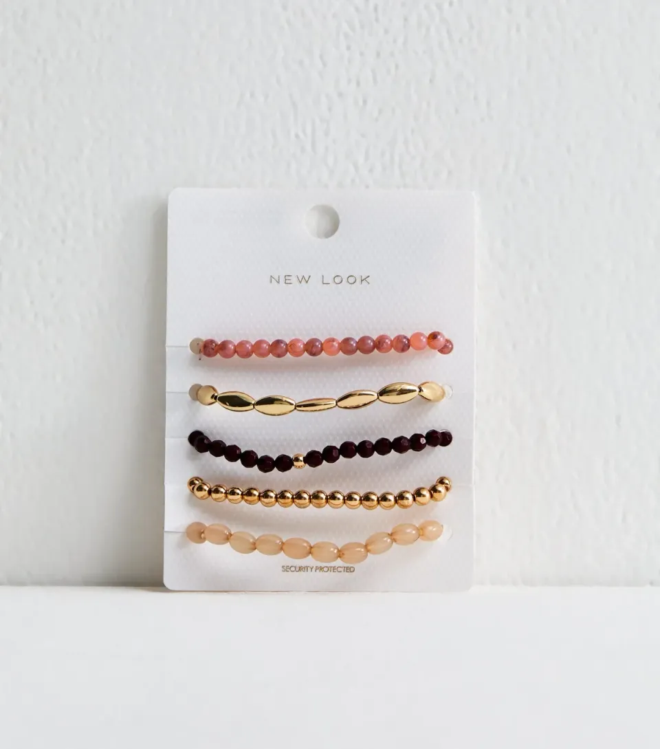 Multicolour Pack of 5 Beaded Bracelets