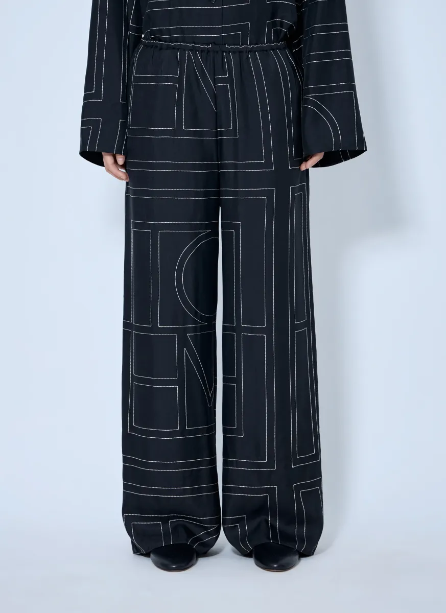 Monogram Silk Pj Pants