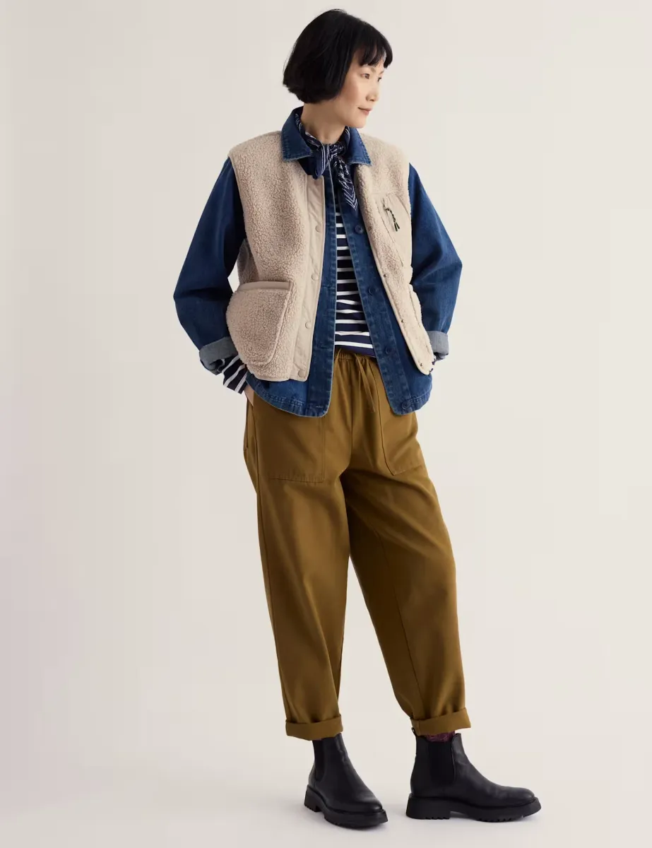 Relaxed Fleece Gilet Natural