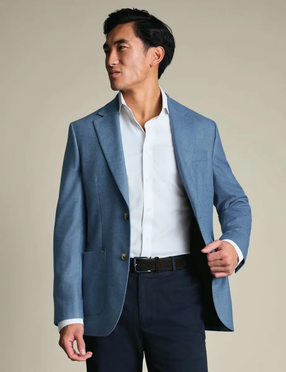 Slim Fit Wool Rich Suit Jacket Blue Denim