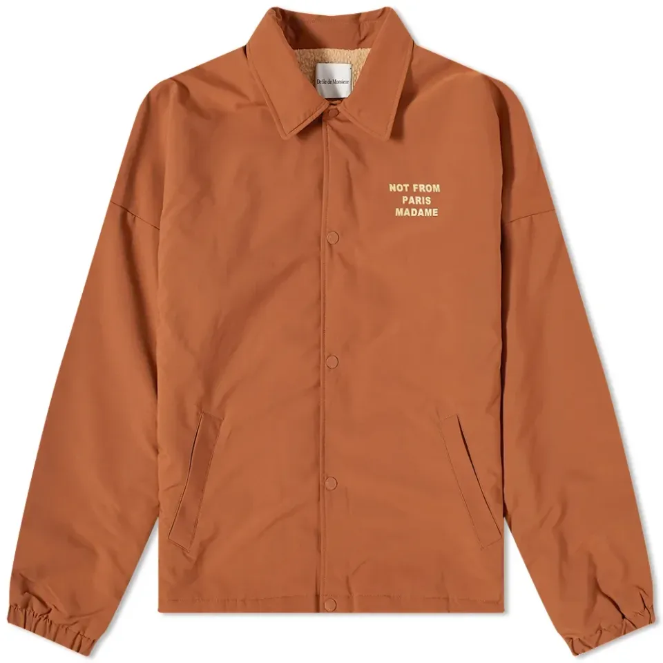 Drôle de Monsieur Not From Paris Fleece Lined Coach Jacket