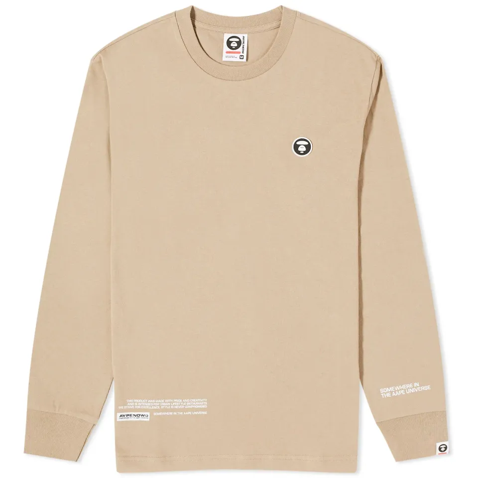 AAPE Now Silicon Badge Long Sleeve T-Shirt