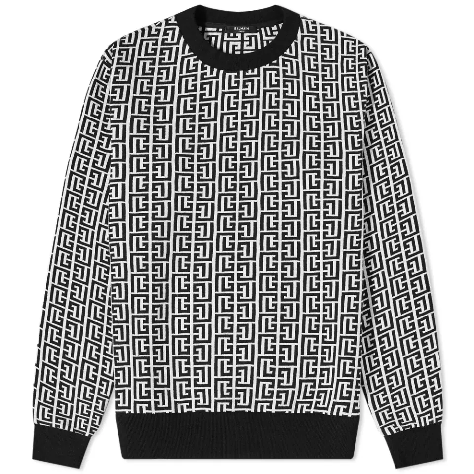 Monogram Jacquard Crew Knit