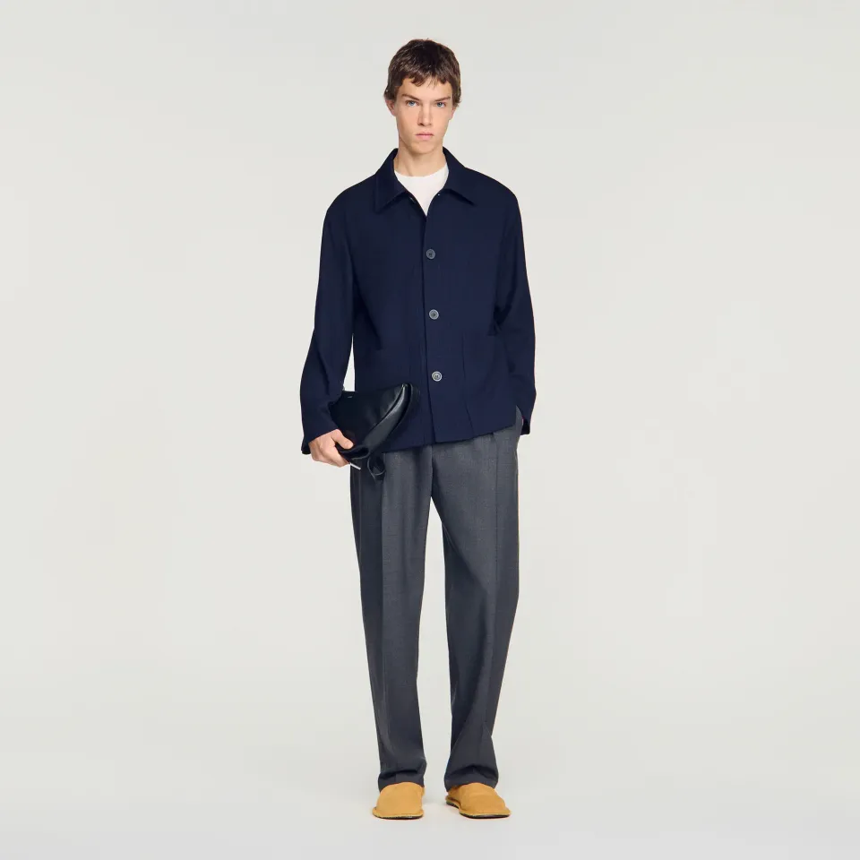 Buttoned wool worker jacket