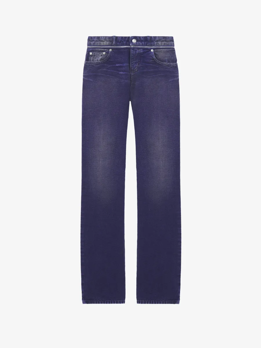 Slashed Zip Bootcut Jeans