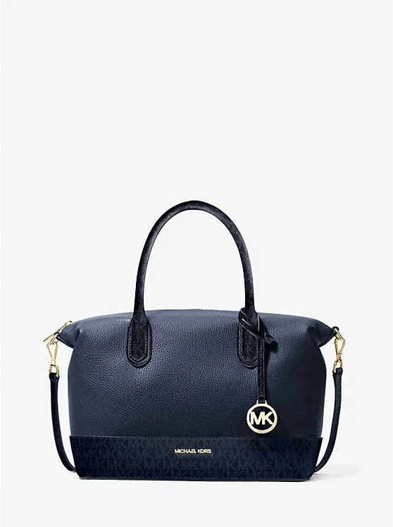 Hyde Medium Pebbled and Signature Logo Satchel