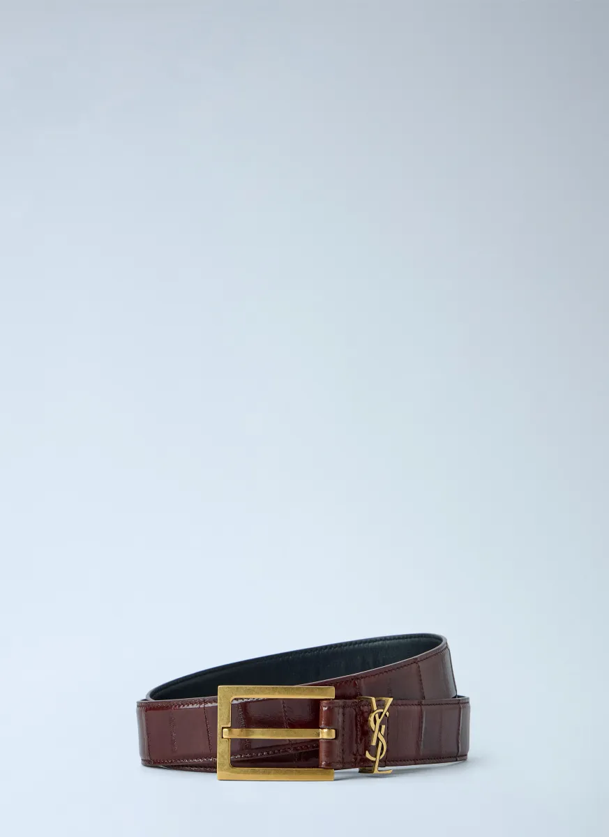 Logo Buckle Leather Belt