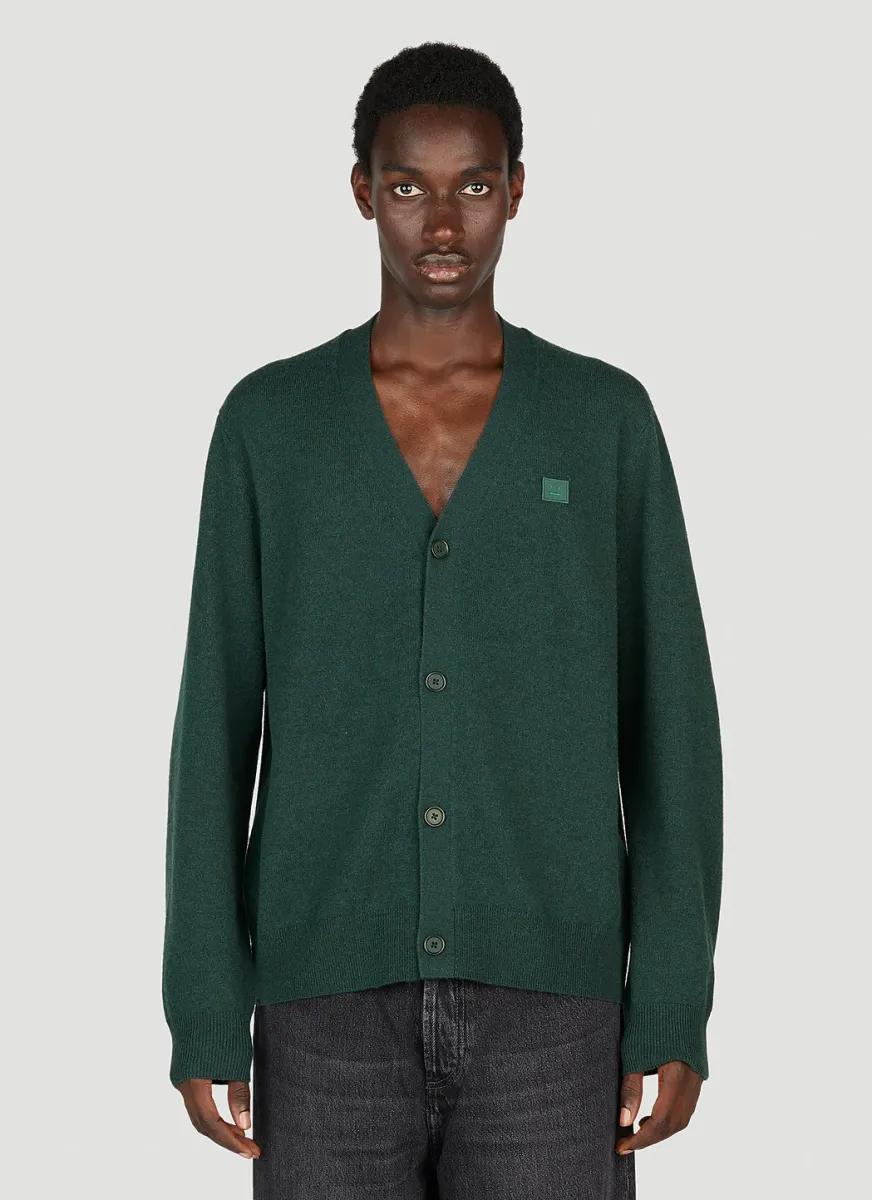 Face Patch Knit Cardigan