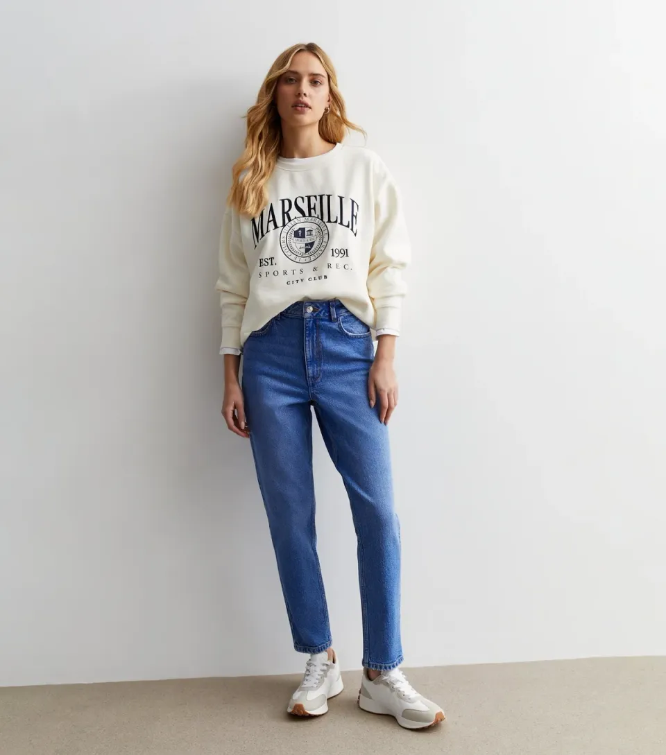 Women's Bright Blue Waist Enhance Tori Mom Jeans