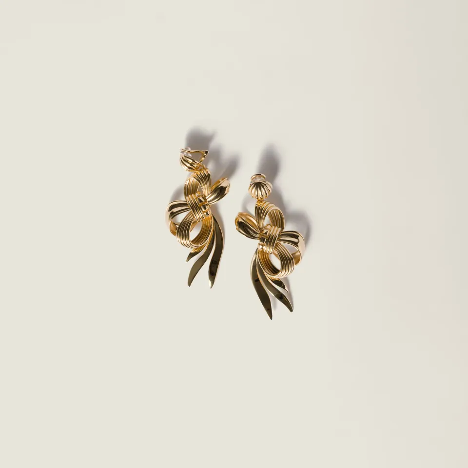 Metal bow earrings