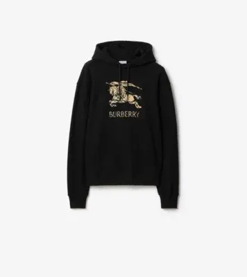 Knight Ombré Cotton Hoodie in Black