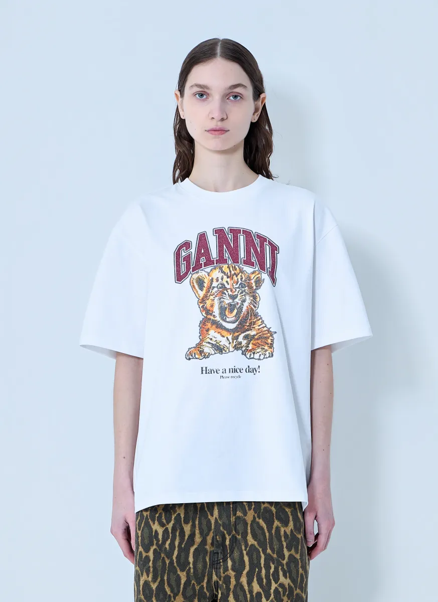 Heavy Cotton Beaded Baby Tiger Print T-Shirt