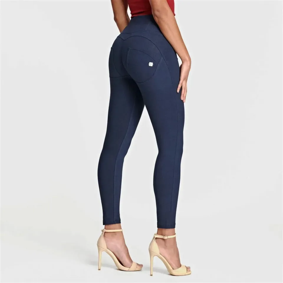 WRUP Fashion - High Waisted - 7/8 Length - Navy Blue