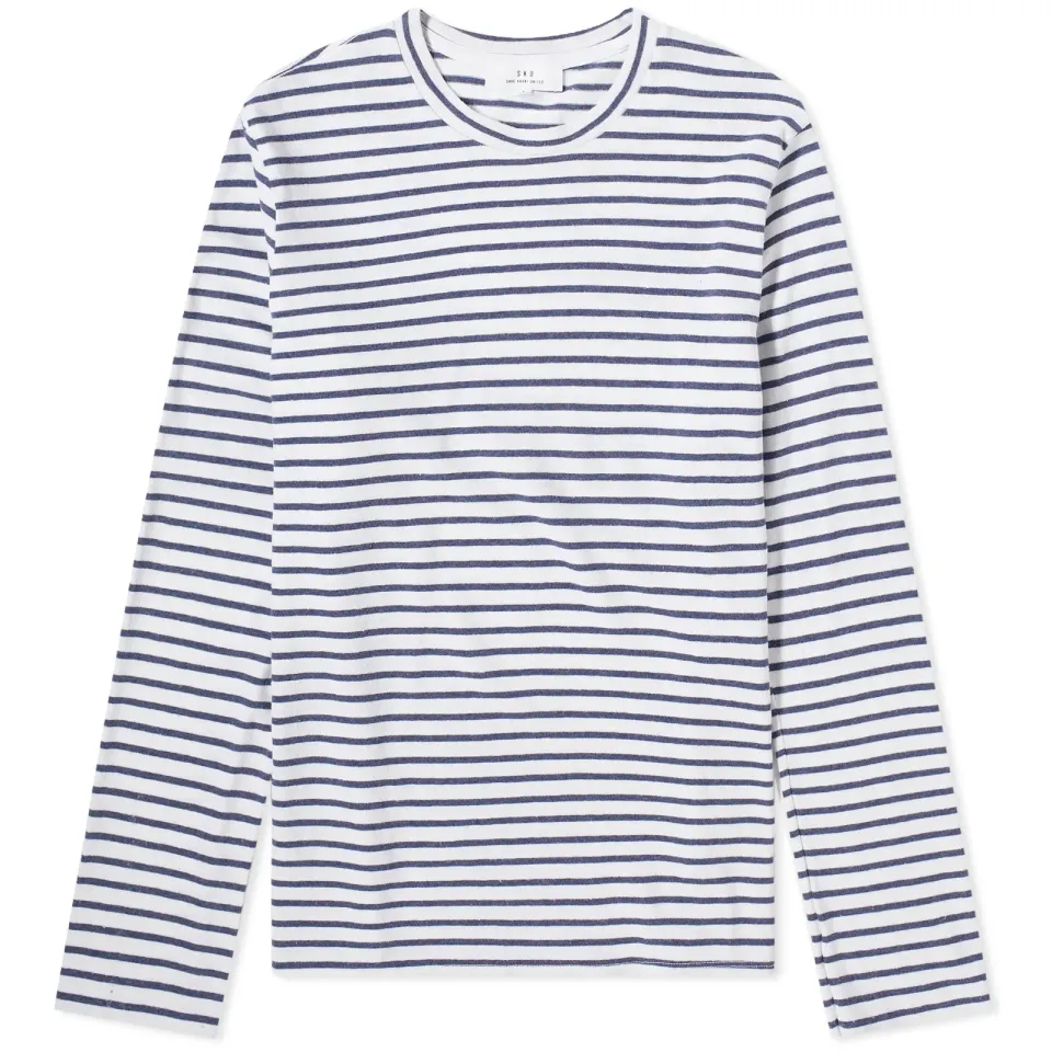 Organic Hemp Stripe Long Sleeve T-Shirt