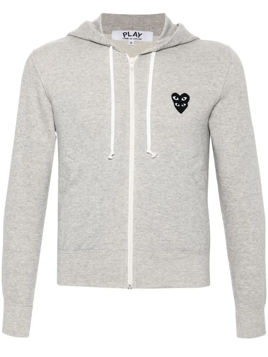 Mélange Cotton Hoodie Sweatshirt Grey