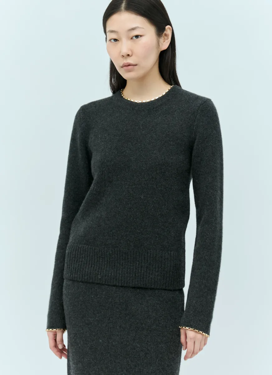 Chain-Edge Knit Sweater