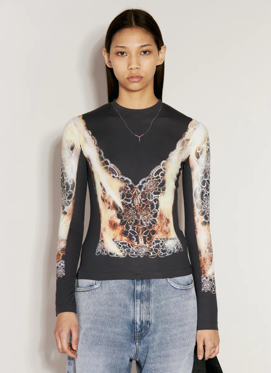 Lace Print Top