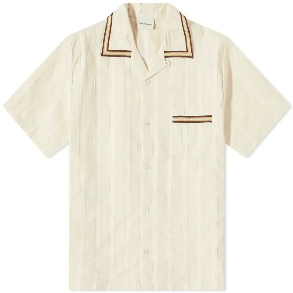 Ribbed Trim Vacation Shirt