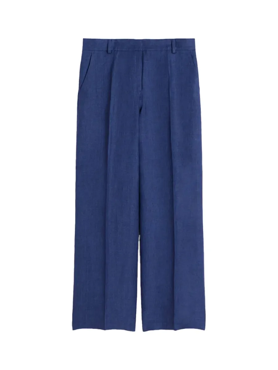 Linen Canvas Trousers Navy