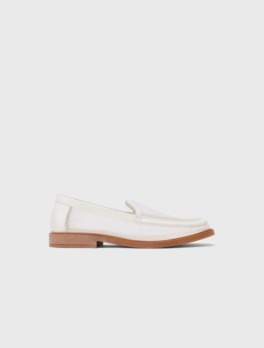 Leather and mesh loafers