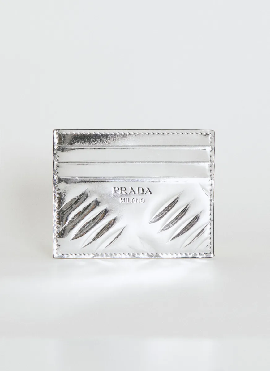 Debossed Logo Metallic Cardholder