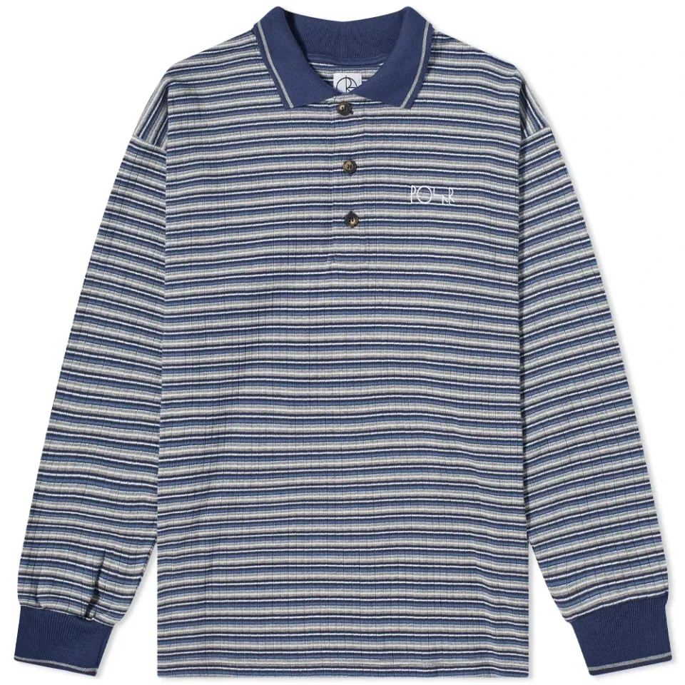 Polar Skate Co. Long Sleeve Stripe Polo Shirt