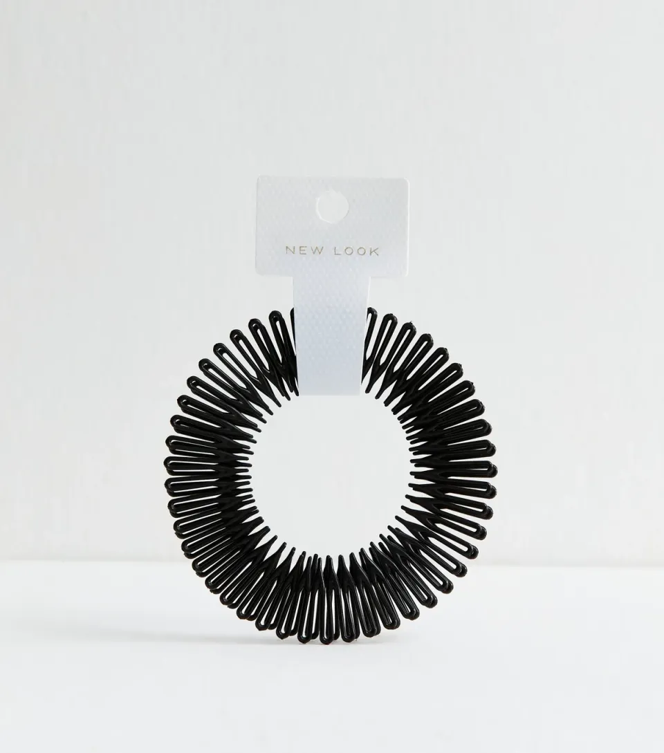 Black Pack Of 2 Stretch Comb Headbands