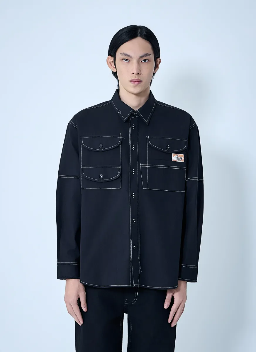 Contrast Stitch Utility Shirt