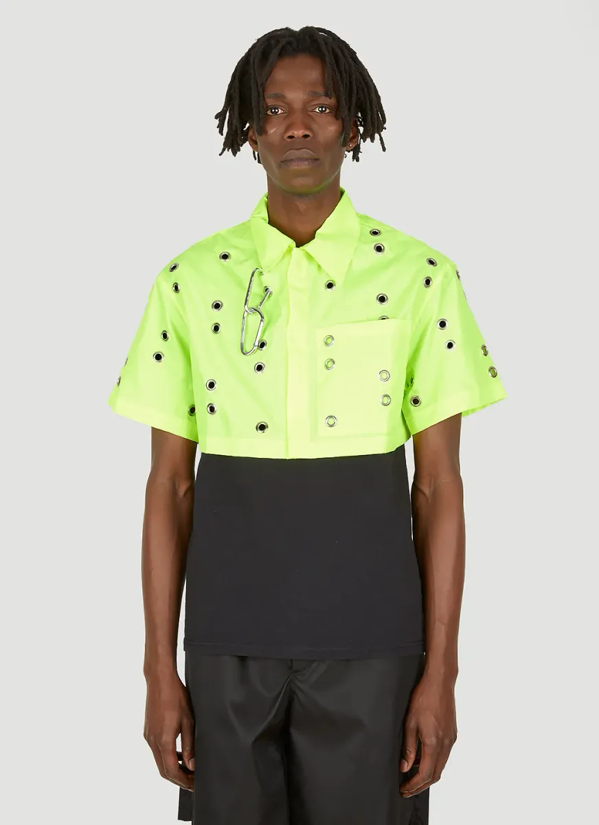 Eyelet Short-Sleeve Shirt