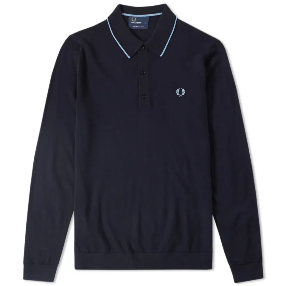Fred Perry Long Sleeve Fine Merino Knitted Polo
