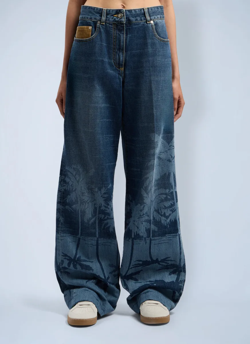 Palms Loose Denim Pants