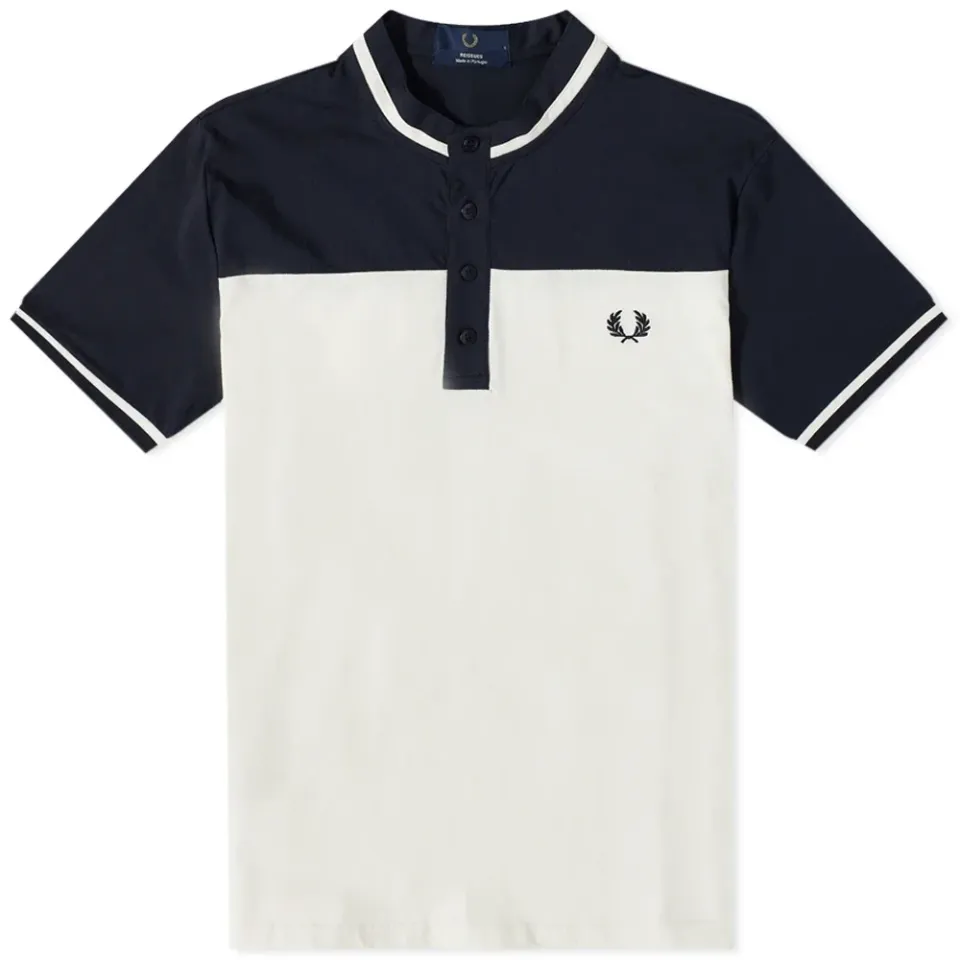 Contrast Panel Henley Shirt