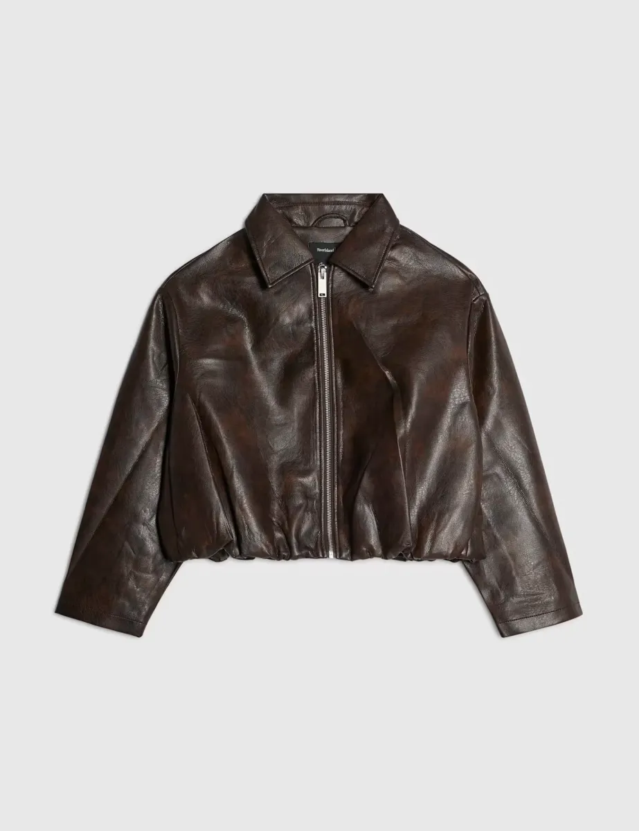 Oversized Bomber Jacket Chocolate
