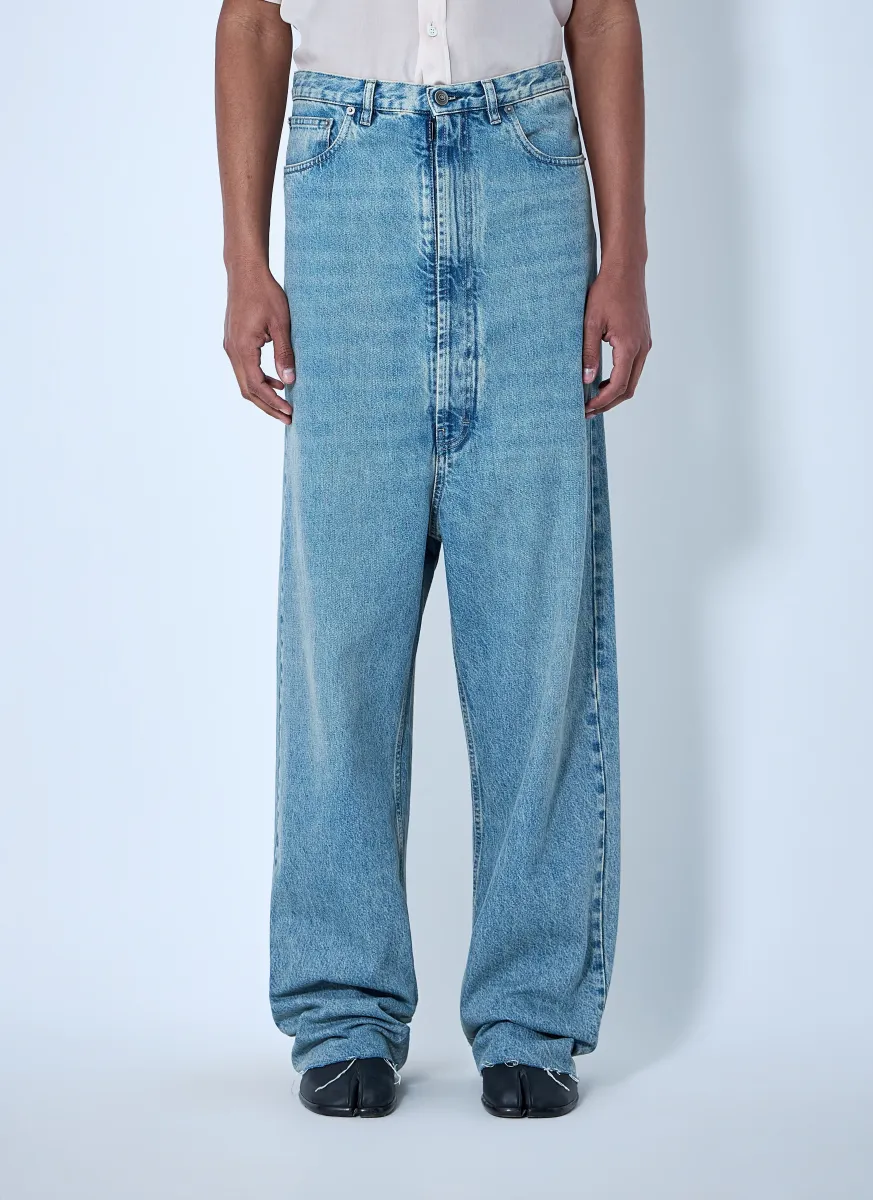 Wide-Leg Denim Trousers