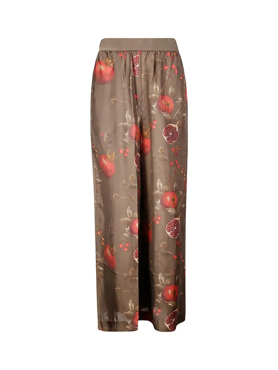 Graphic Printed Straight-Leg Trousers
