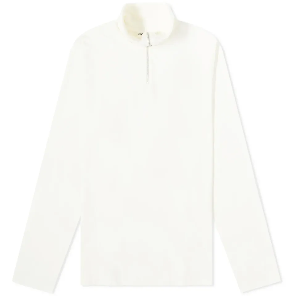 Plus Long Sleeve Zip Collar T-Shirt