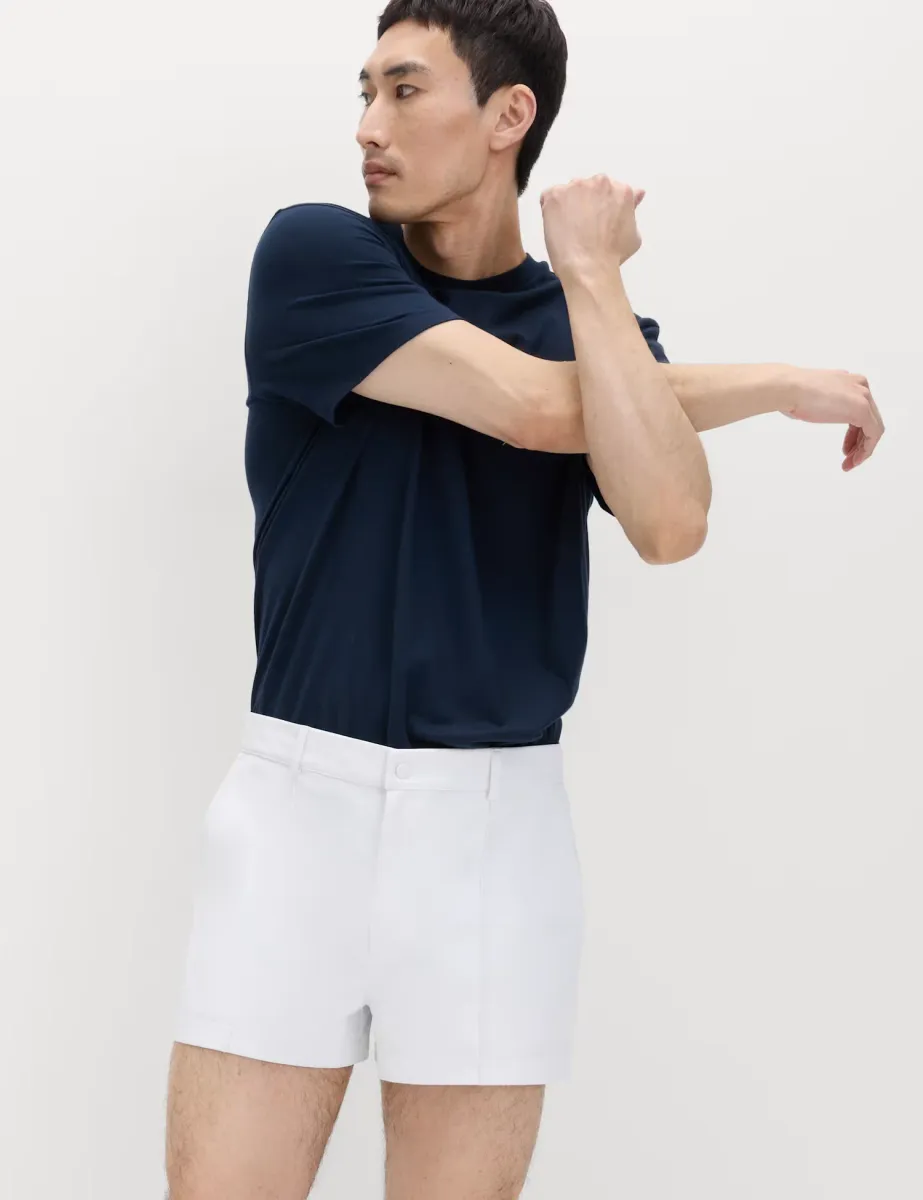 Elasticated Waist 3 Inch Shorts White