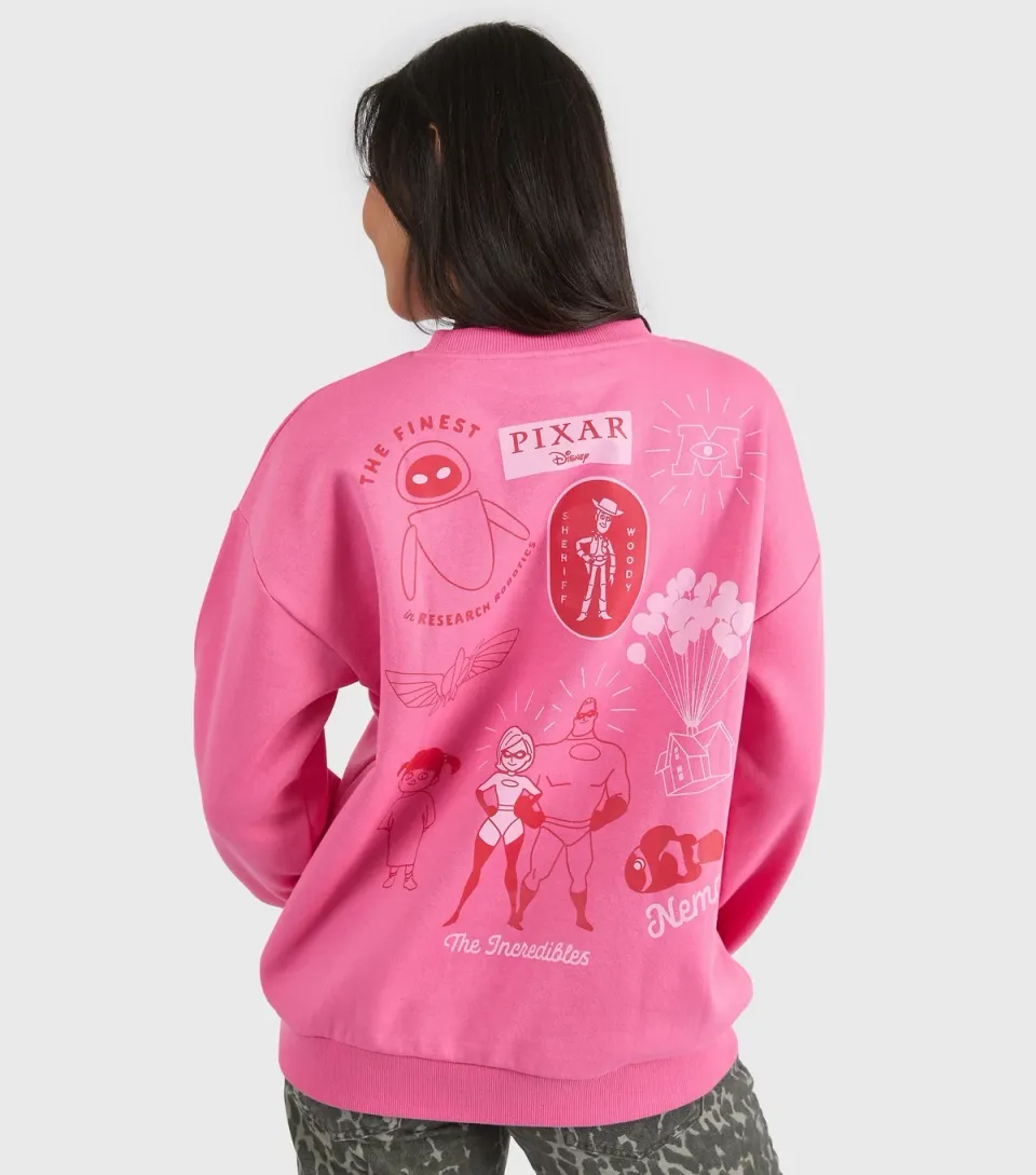 Women's Light Pink Disney Pixar Printed Sweatshirt