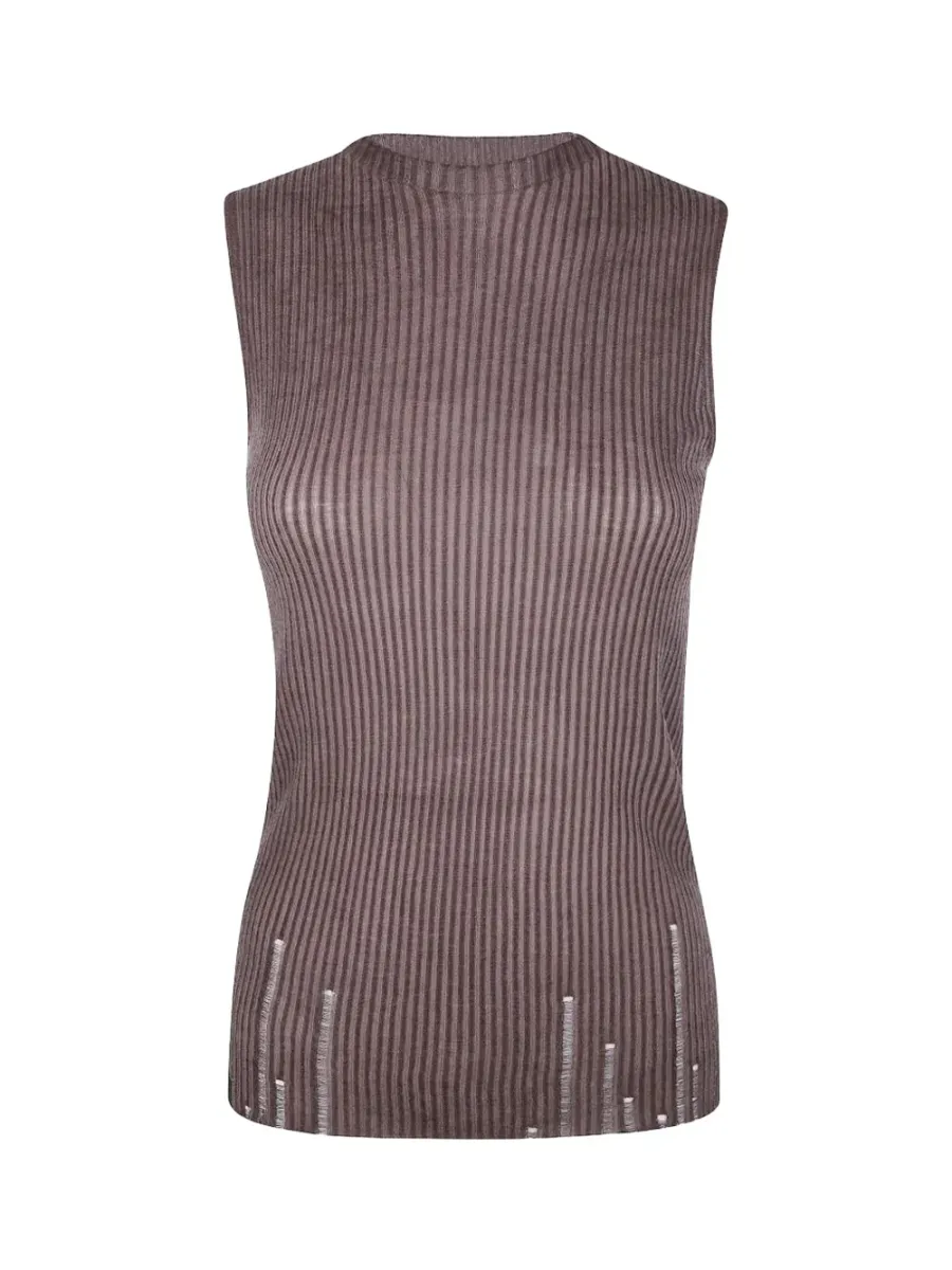 Sleeveless Top Brown