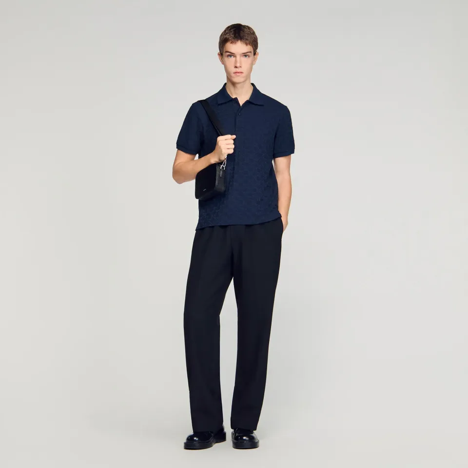 Square Cross jacquard polo shirt