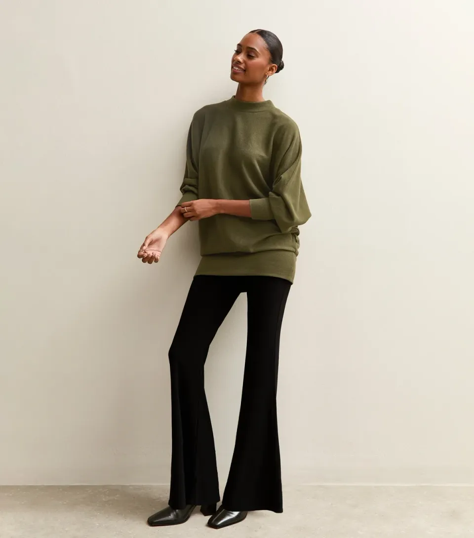 Women's Light Green Soft Touch Batwing Jumper