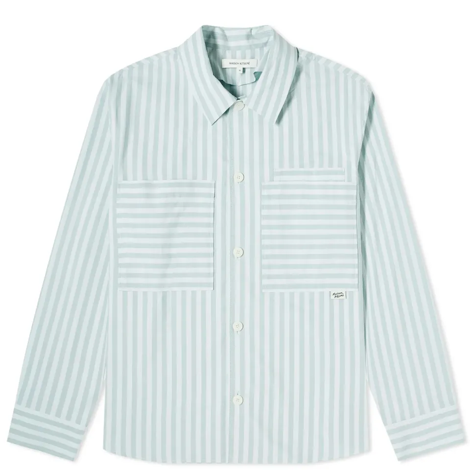 Maison Kitsuné Stripe Pocket Tab Overshirt