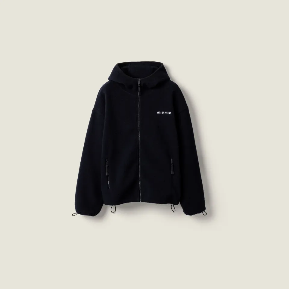 Cotton fleece zipper hoodie
