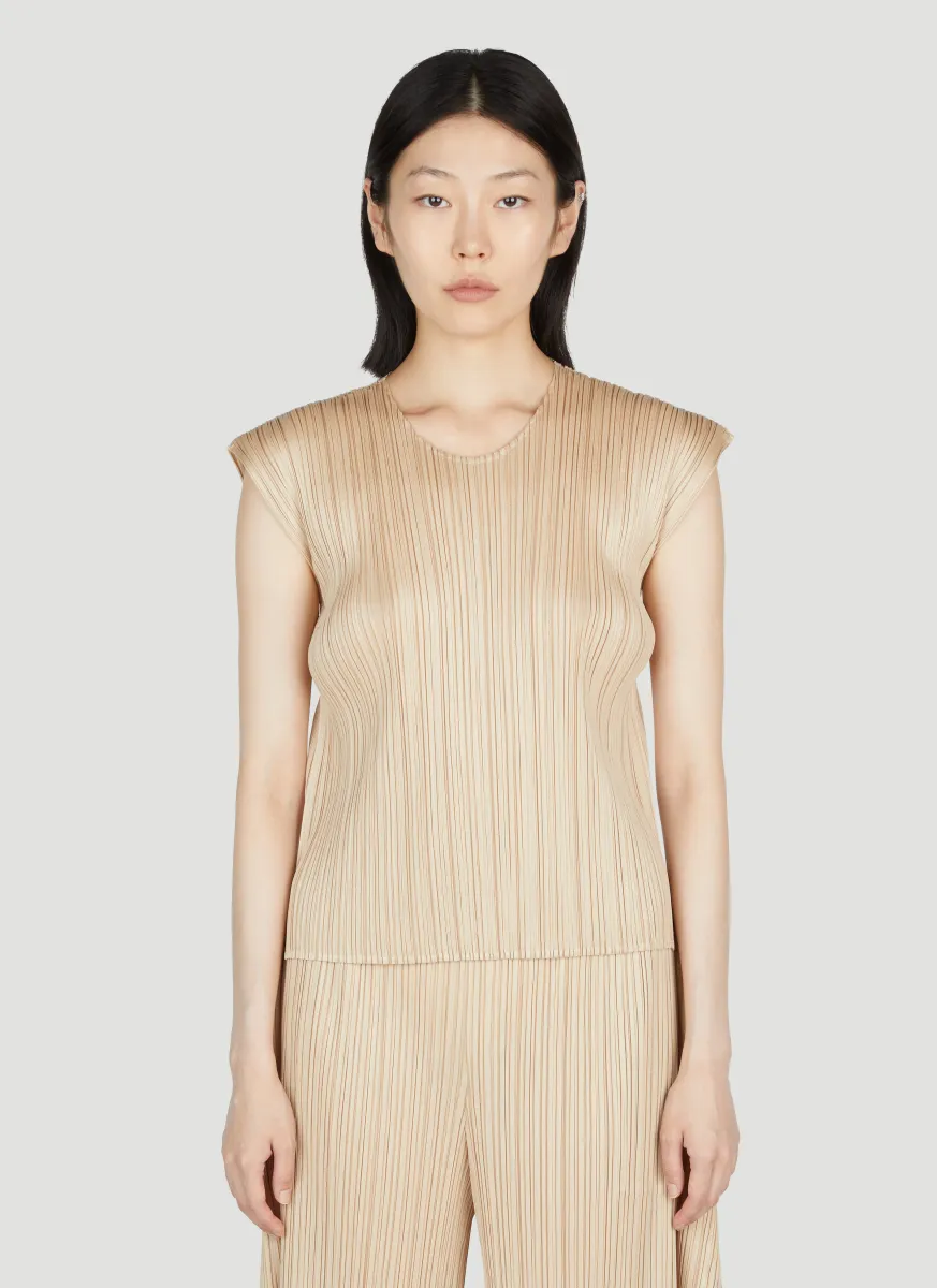 Draped Plissé Top