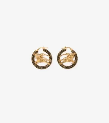 Knight Pavé Hoop Earrings in Gold/black