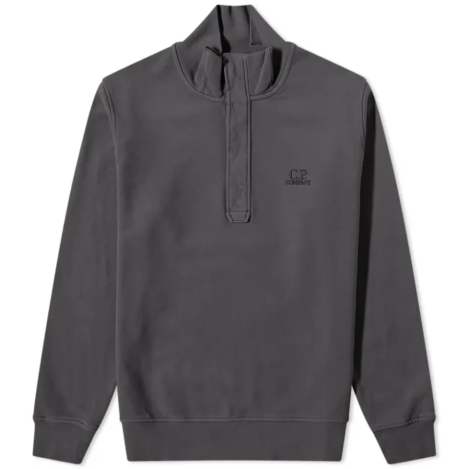 CP Company Garment Dyed Quarter Button Sweat