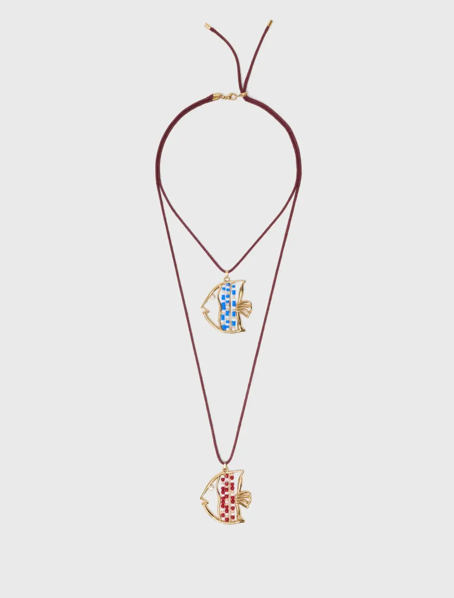 Double fish necklace