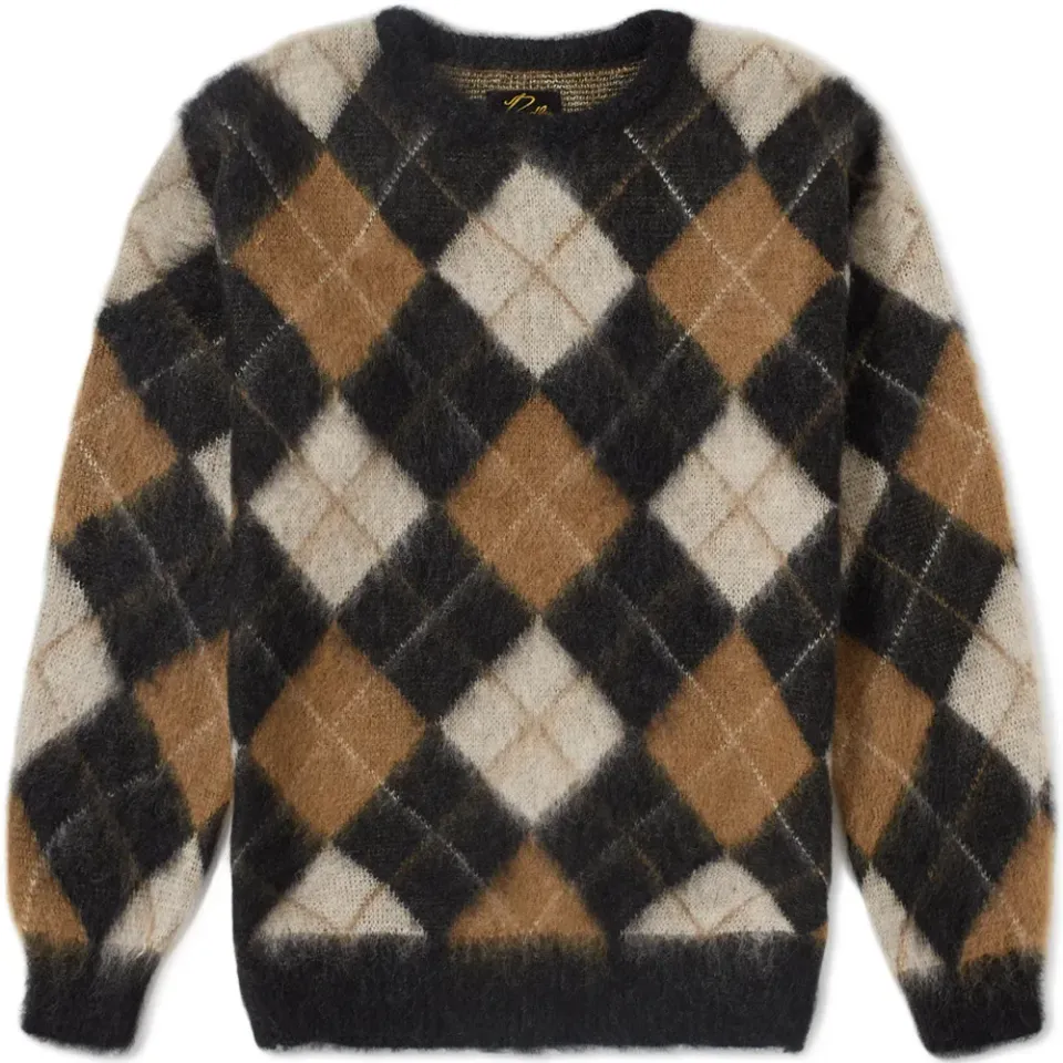 Mohair Argyle Crew Knit